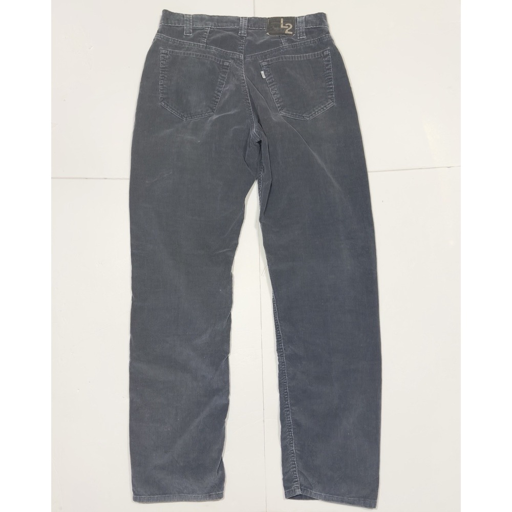 Vintage Levi's L2 Corduroy Pants Baggy Wide Leg Loose 33x34 Made in USA 90s Blue - Picture 11 of 12